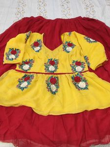 Cute Yellow &amp; Red skirt Dress