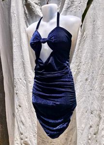 Velvet Bow Cutout Dress