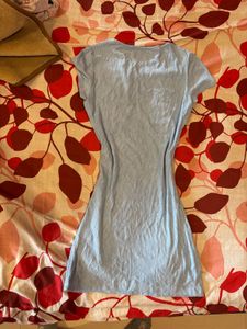 Light Blue Ribbed Bodycon Mini Dress