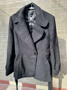 Sparkly woolen pea coat