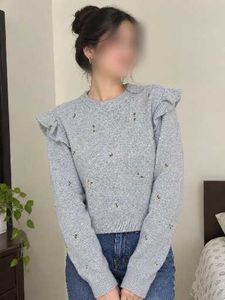 Zara Light Blue Embroidered Sweater
