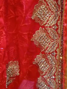 Red Embroidered Saree