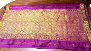 Elegant Purple & Gold Brocade Saree