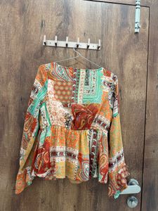 Boho Print peplum top
