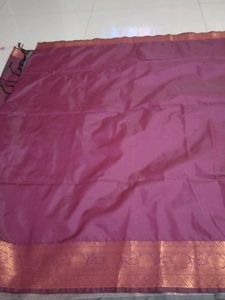 Elegant Purple Saree with Gold Border