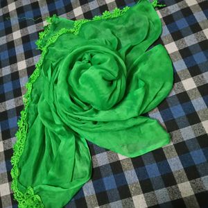 Chiffon Duppata with lace detailing