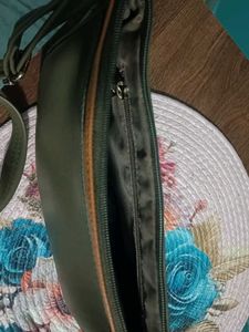 Baggit Olive Green Solid Medium Sling Handbag