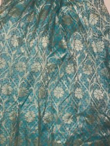 gorgeous teal brocade lehenga