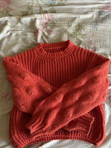 Coral Knit Mock Neck Sweater