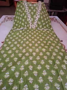 Green Floral Kurta Set
