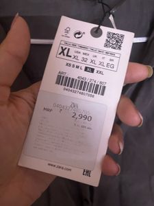 Oversize Very Soft Fabric Zara Shirt Grey Color