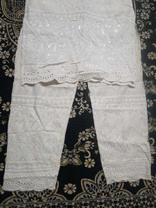 off White Chikankari Embroidered Kurta set