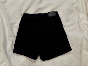 Black High-Waisted Denim Shorts