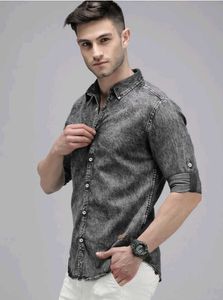 Men's Grey Denim Shirt