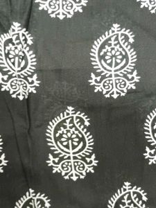 Black White Paisley Print Dress Material