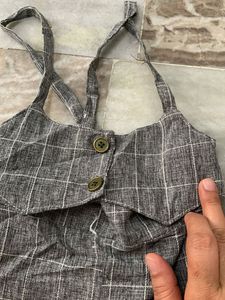 Grey Checked Jumpsuit