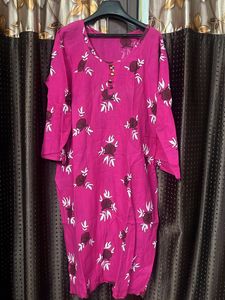 Unused Kurta Linen Fabric Handmade Print