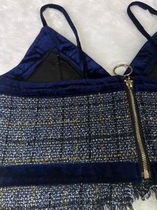 Stylish Tweed Crop Top