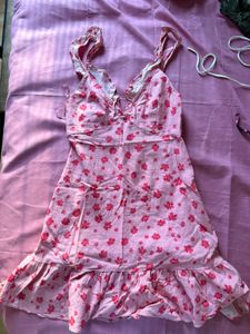 Pink Floral Mini Dress