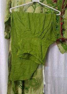 Green Floral Kurta Set