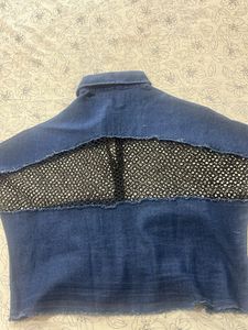 Unique Denim &amp; Print Button-Up Shirt