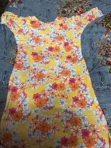 Yellow Floral Print Kurta
