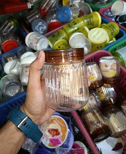 3 piece Plastic Storage Jar 500gm