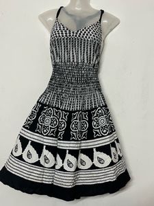 Pintresty Boho Black &amp; White Smocked Dress
