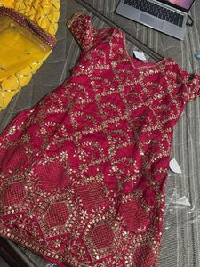 Designer Embroidered Silk Blouse in size m