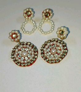 Modern unique Eyer rings 2 pair different size.