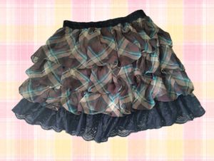 Ruffled Plaid Mini Skirt