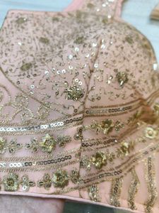 Peach &amp; Gold Embellished Blouse