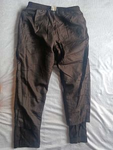 Women's straight dark brown trousers