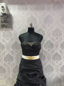 Elegant Black Strapless Gown
