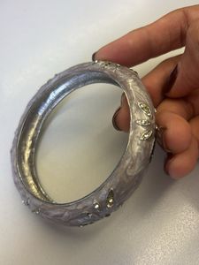 Elegant Enamel &amp; Rhinestone Bangle