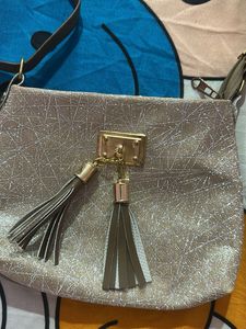 Sparkly Crossbody Bag with Tassels