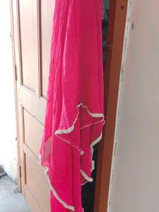 Pink Dupatta with Lace