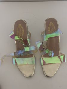 Iridescent Clear Strap Heels