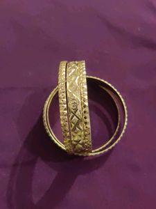 Set of Intricately Designed Gold Bangles