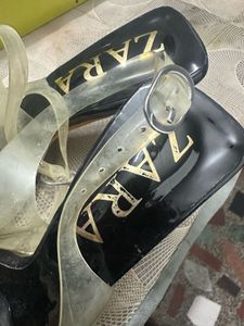 Crystal Bow Clear Heels