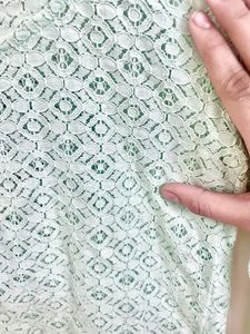 Sea Green Net Crop Top with Inner
