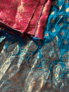 Brocade Lehenga Choli with Pink Dupa