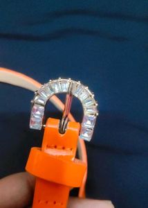 Orange Leather Belt