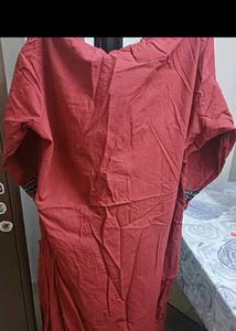 Maroon Embroidered Kurta