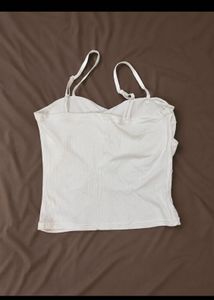 White Ruched Camisole Top