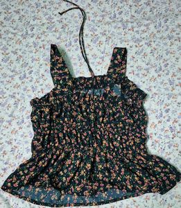 Chic Floral Smocked Tank Top