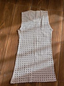 Gray Button-Up Jacket with Polka Dot Collar