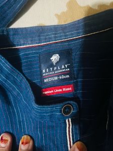 Men's Blue Striped Casual Shirt