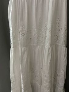 MANGO Brand New Luxury White M Embroidered Dress