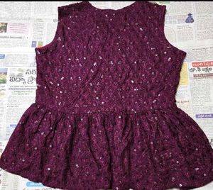 Sparkly Wine Colored Crop Top